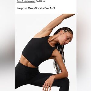 Purpose crop sports bra a-c